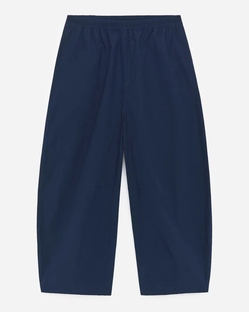 Arket Baumwollhose Mit Barrel Leg -Blau Blau