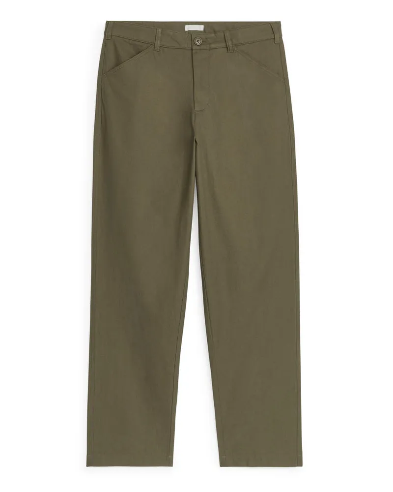 Arket Baumwollhose - Grün Khaki