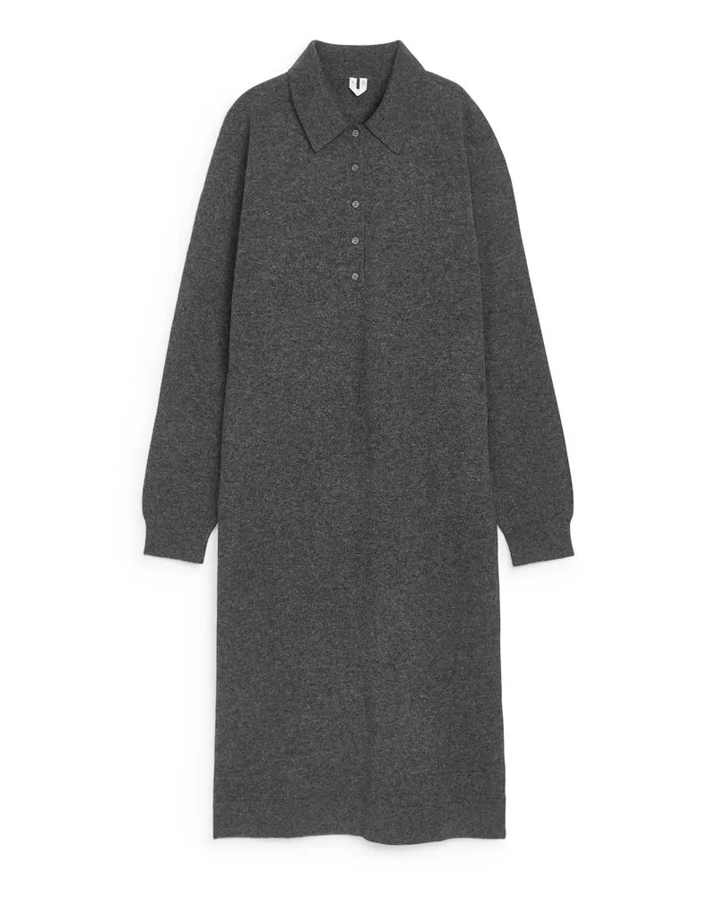 Arket Maxi-Wollkleid - Grau Grau
