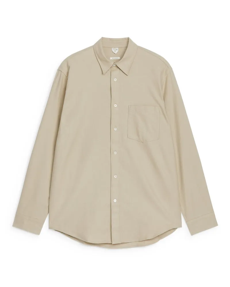 Arket Lockeres Flanellhemd - Beige Beige