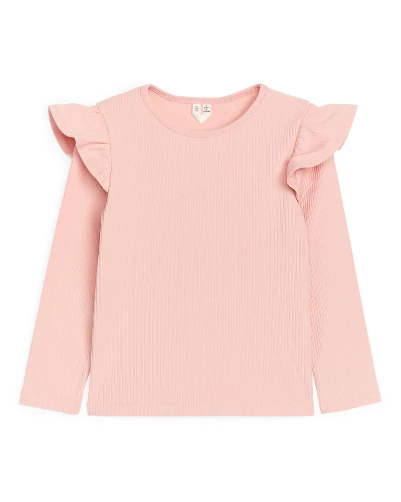 Arket Gerüschtes Jersey-Oberteil - Rosa Rosa