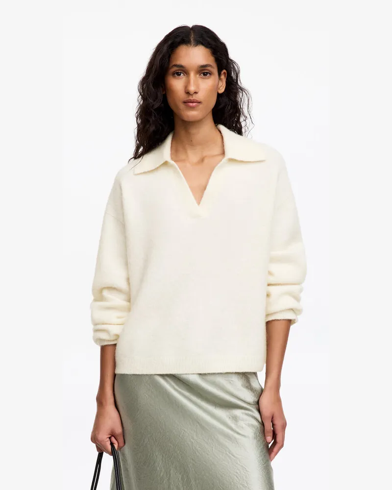 Arket Pullover Aus Alpakawolle Und Wolle -Weiß Weiß