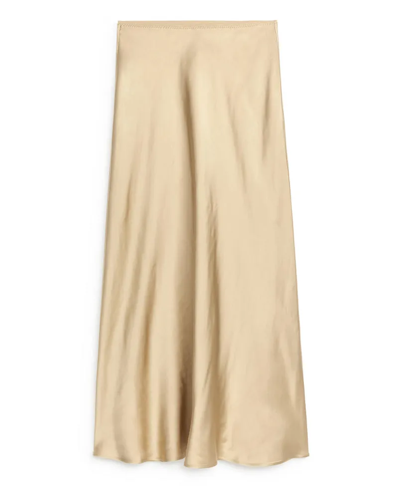 Arket Maxirock Aus Satin - Beige Beige