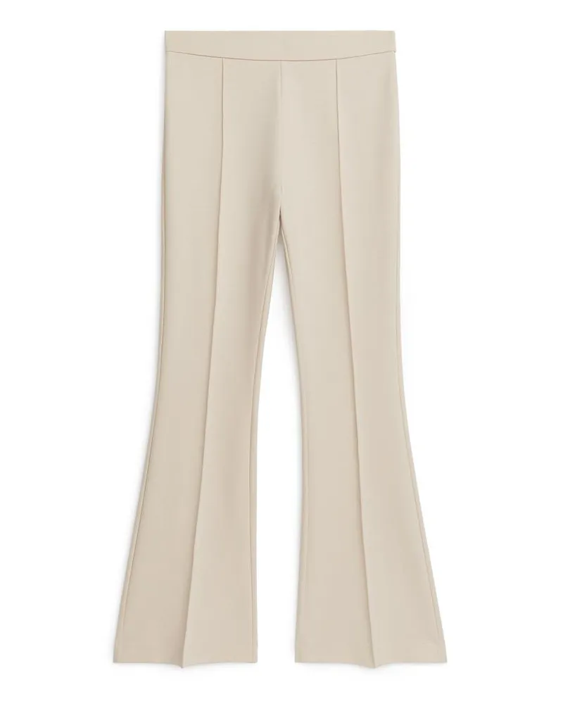 Arket Verkürzte, Ausgestellte Jerseyhose - Beige Hellbeige