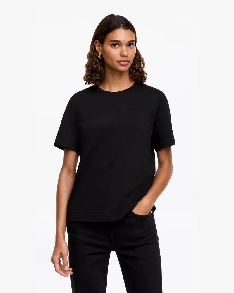 Arket Signature-T-Shirt -Schwarz Schwarz