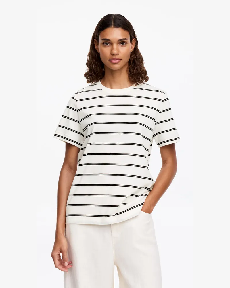 Arket Signature-T-Shirt -Schwarz Schwarz