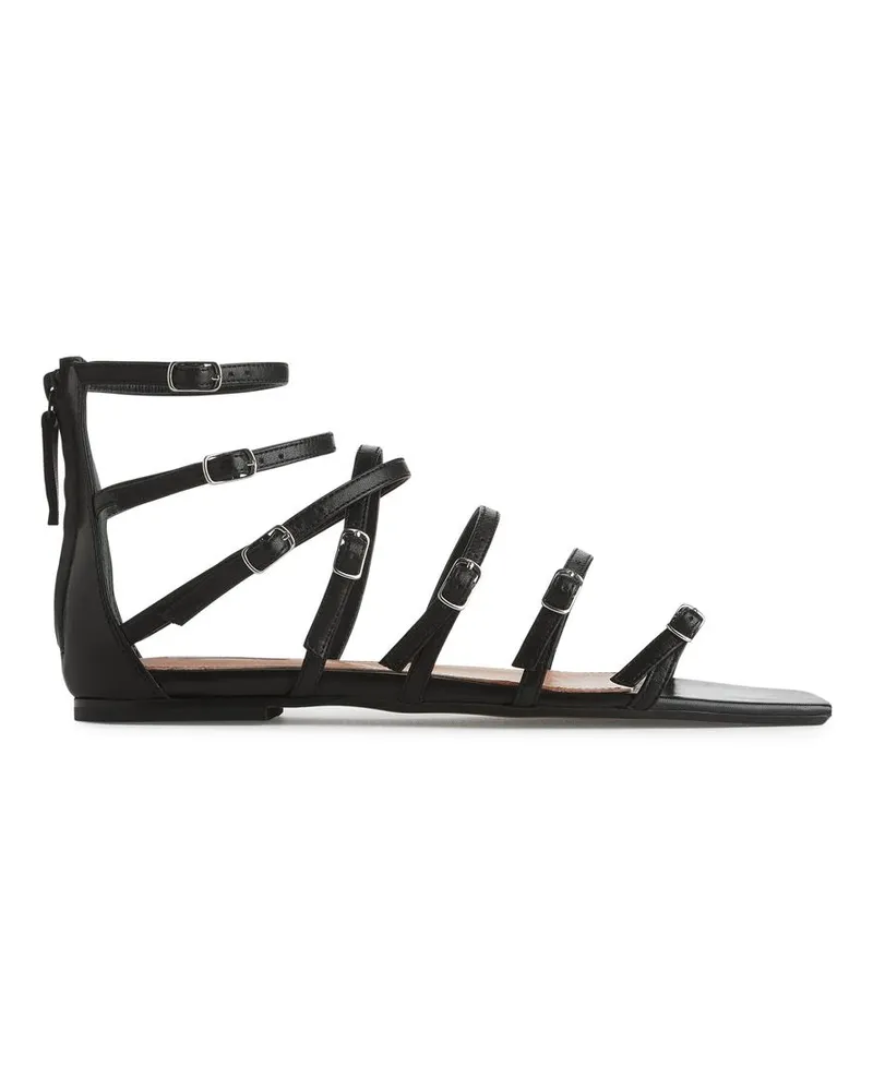 Arket Sandalen Mit Lederriemchen - Schwarz Schwarz