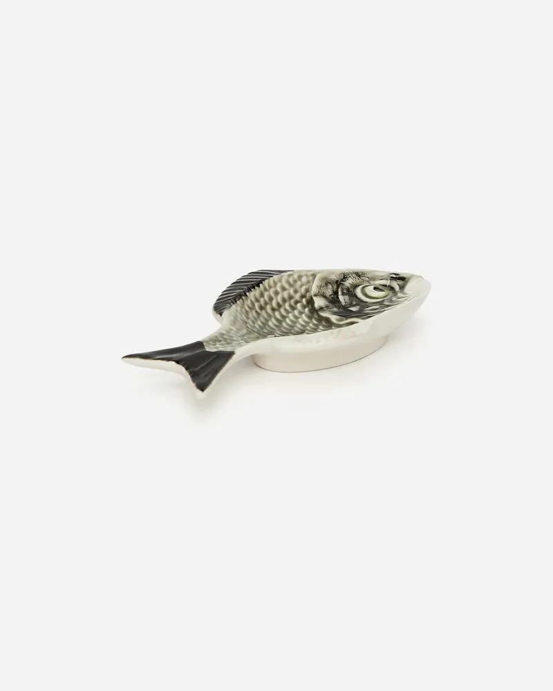 Arket Fischförmige Platte Von Bordallo Pinheiro, 15 Cm - Grau Grau