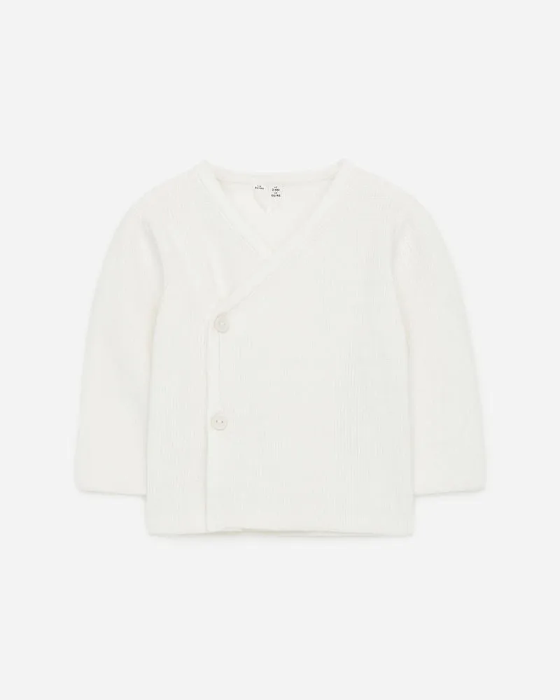 Arket Weiche Baumwollstrickjacke Für Neugeborene -Weiß Weiß