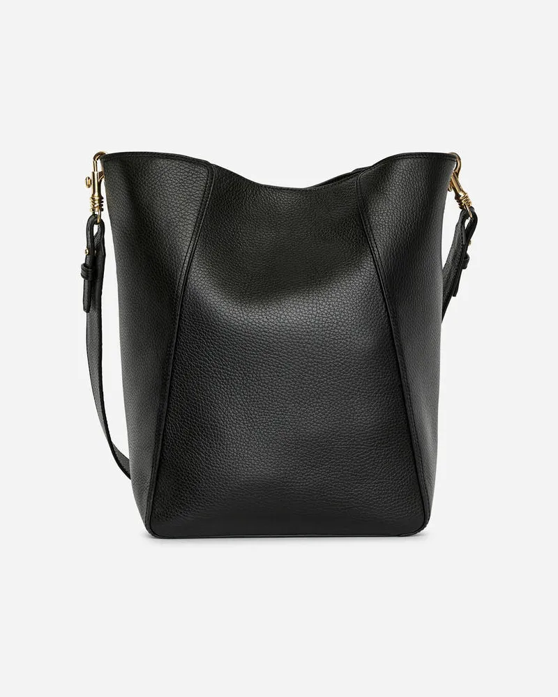 Arket Bucket Bag Aus Leder - Schwarz Schwarz