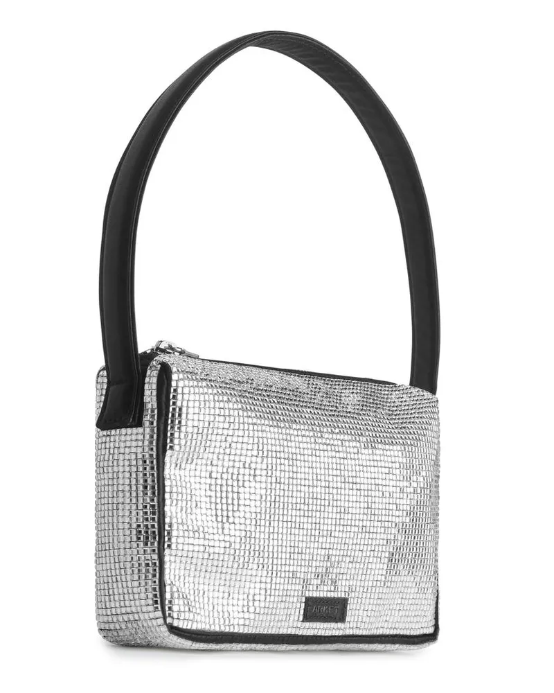 Arket Schultertasche Mit Strass - Schwarz|Mehrfarbig|Silberfarben Silberfarben