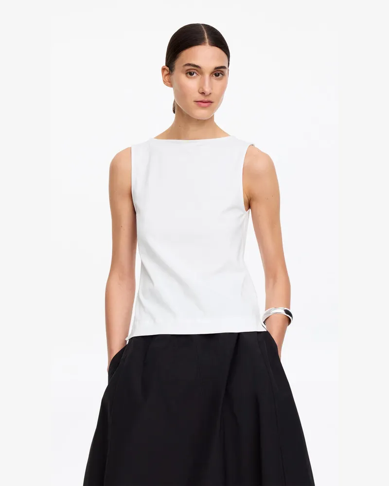 Arket Top Mit U-Boot-Ausschnitt -Weiß Weiß