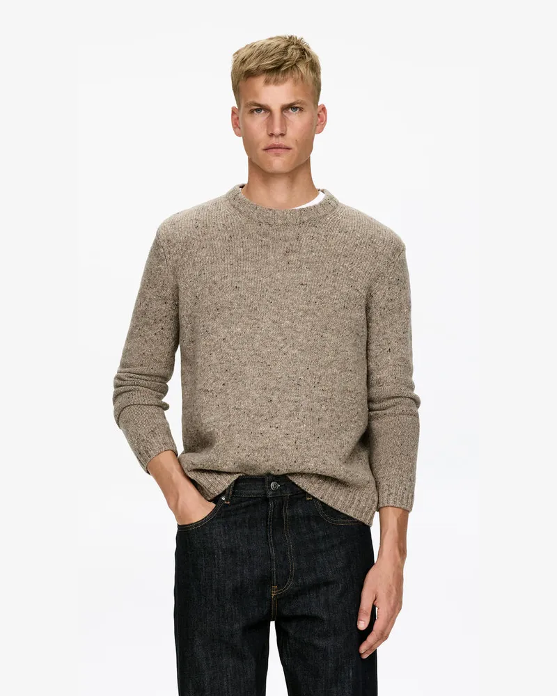 Arket Pullover Aus Einer Mischung Aus Wolle Und Alpaka -Beige Beige
