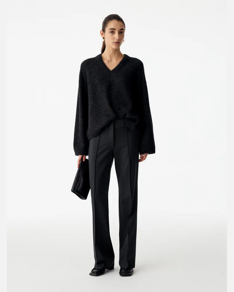 Arket Elegante Hose Mit Ausgestelltem Bein -Schwarz Schwarz