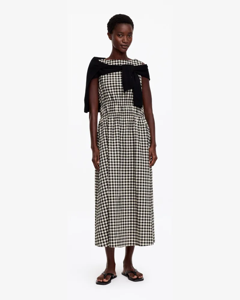 Arket Kleid Aus Seersucker -Schwarz Schwarz