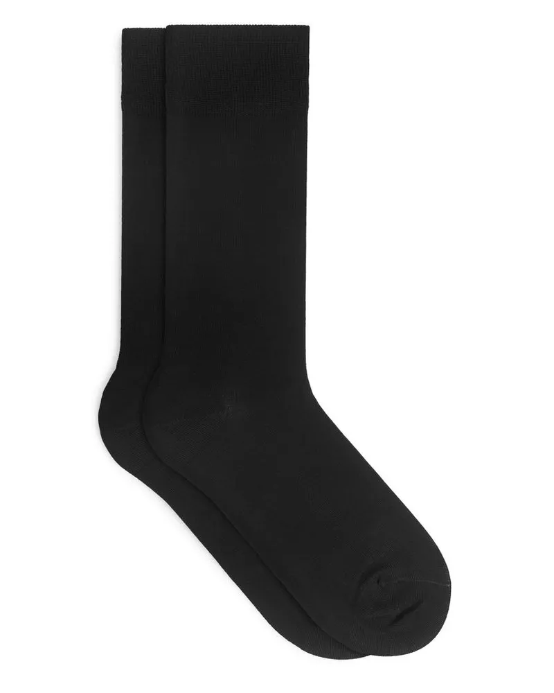Arket Merzerisierte Baumwollsocken -Schwarz Schwarz