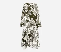 Maxikleid Mit Stockholm-Print -Grün