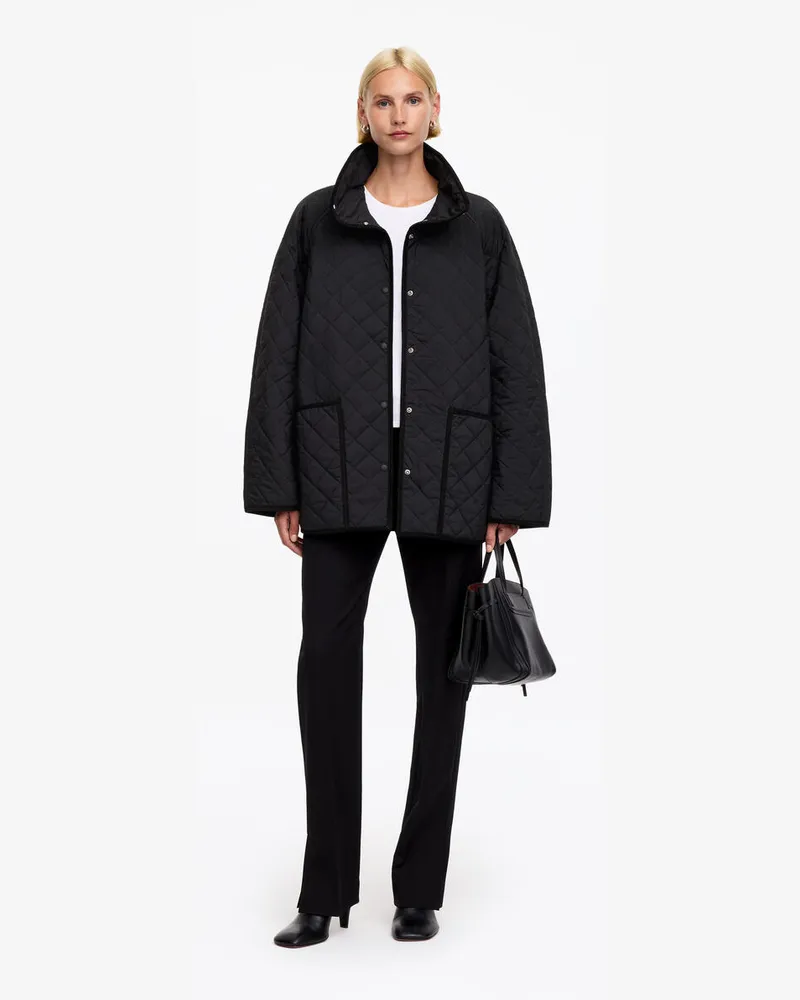 Arket Lockere Steppjacke -Schwarz Schwarz