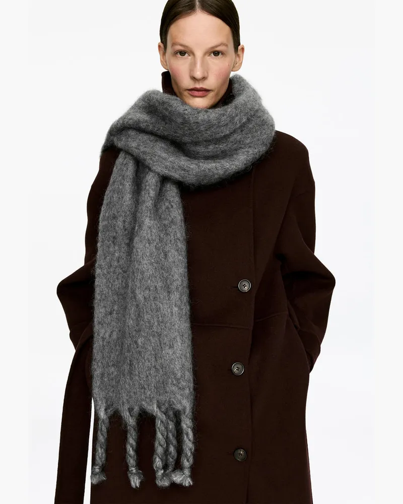 Arket Schal Aus Mohairwolle Und Wolle -Grau Grau