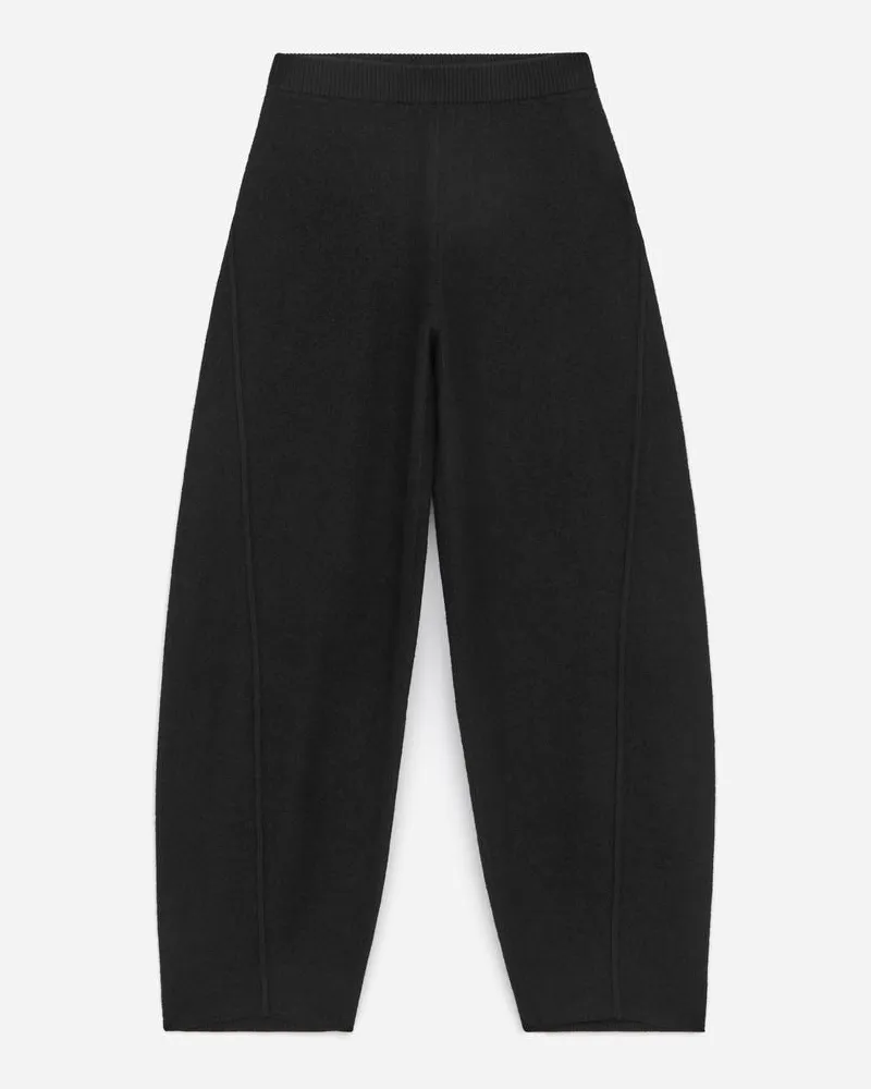 Arket Hose Aus Wollwalk -Schwarz Schwarz