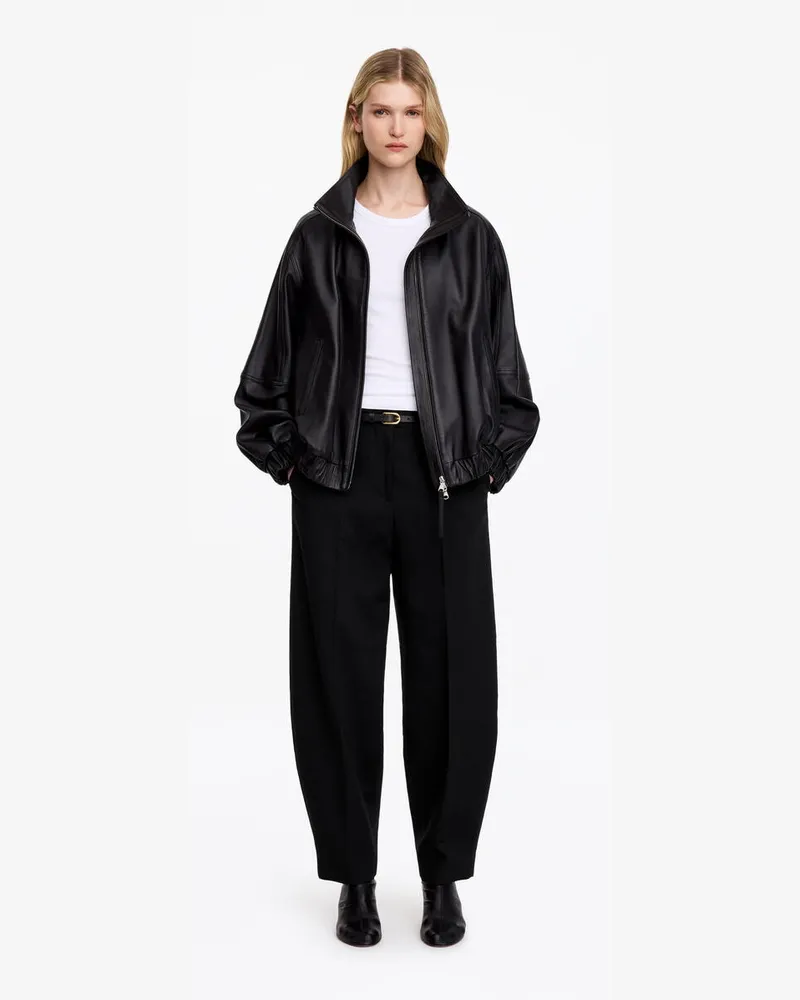 Arket Hose Mit Barrel Leg Und Reißverschlussdetails -Schwarz Schwarz