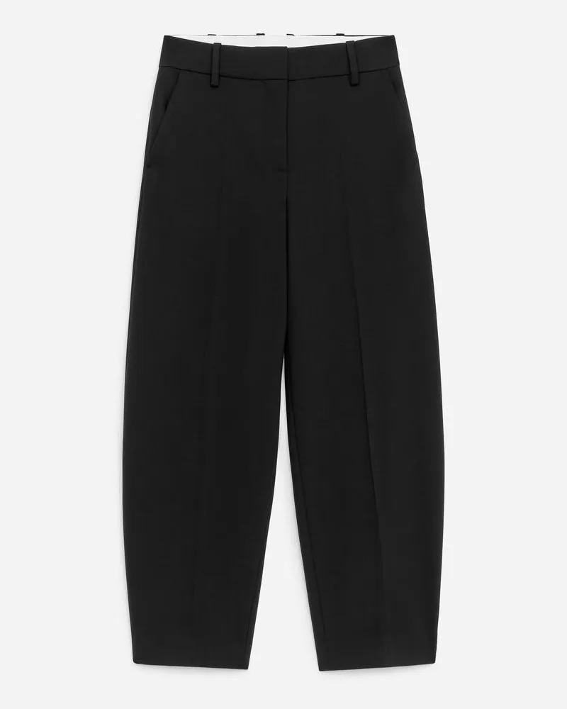 Arket Hose Mit Barrel Leg Und Reißverschlussdetails -Schwarz Schwarz