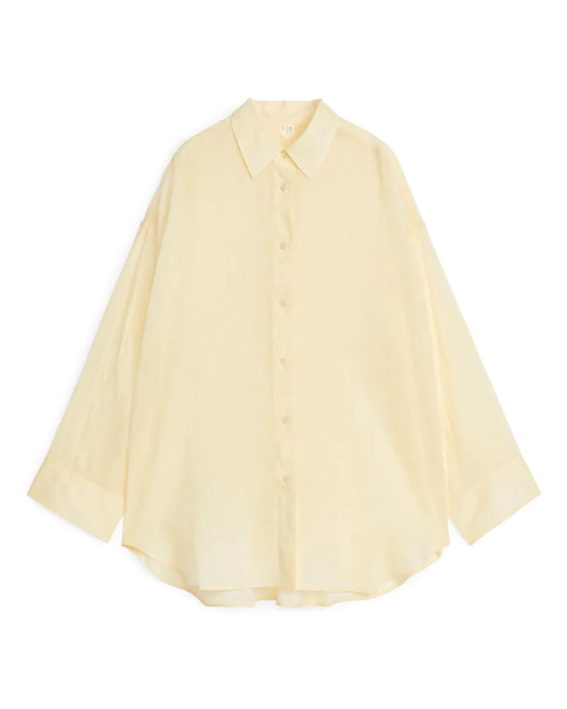 Arket Schimmerndes Ramie-Hemd -Gelb Gelb