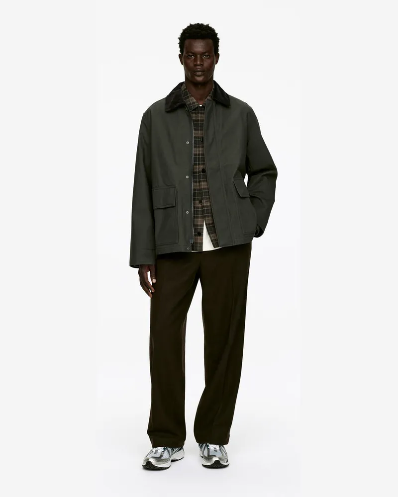 Arket Jacke Aus Gewachster Baumwolle -Grün Grün