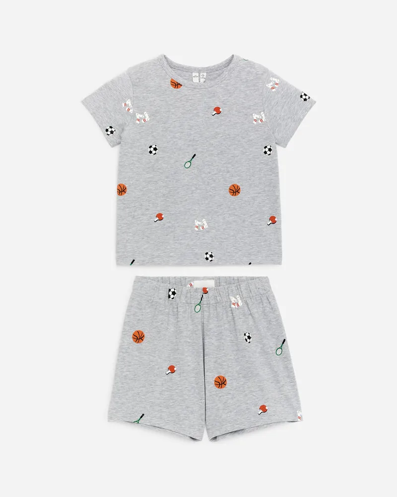 Arket Zweiteiliger Kurzer Pyjama Aus Jersey -Grau Grau