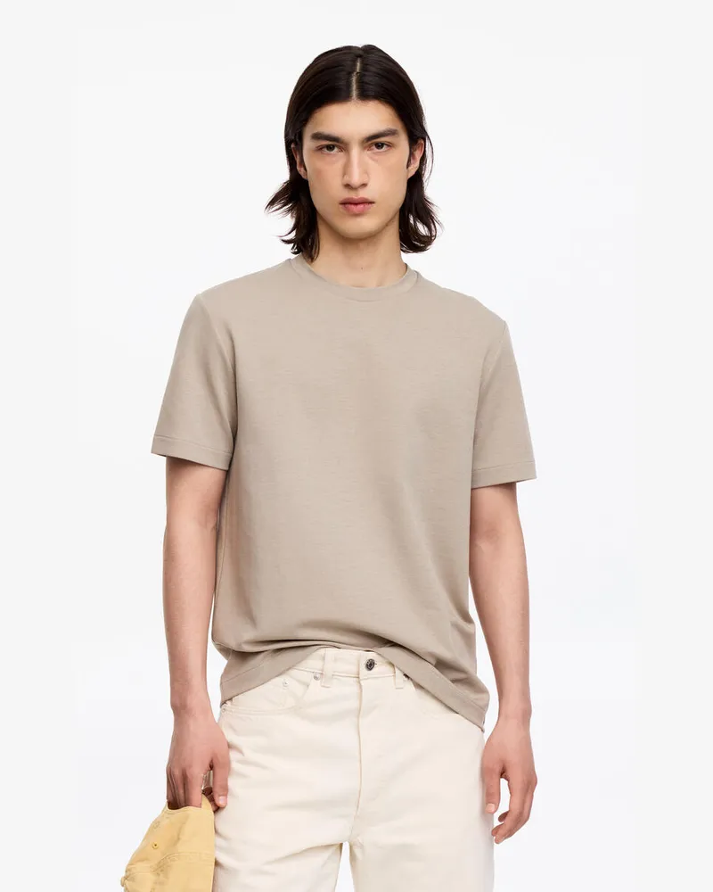 Arket Interlock-T-Shirt Mit Normaler Passform -Beige Beige