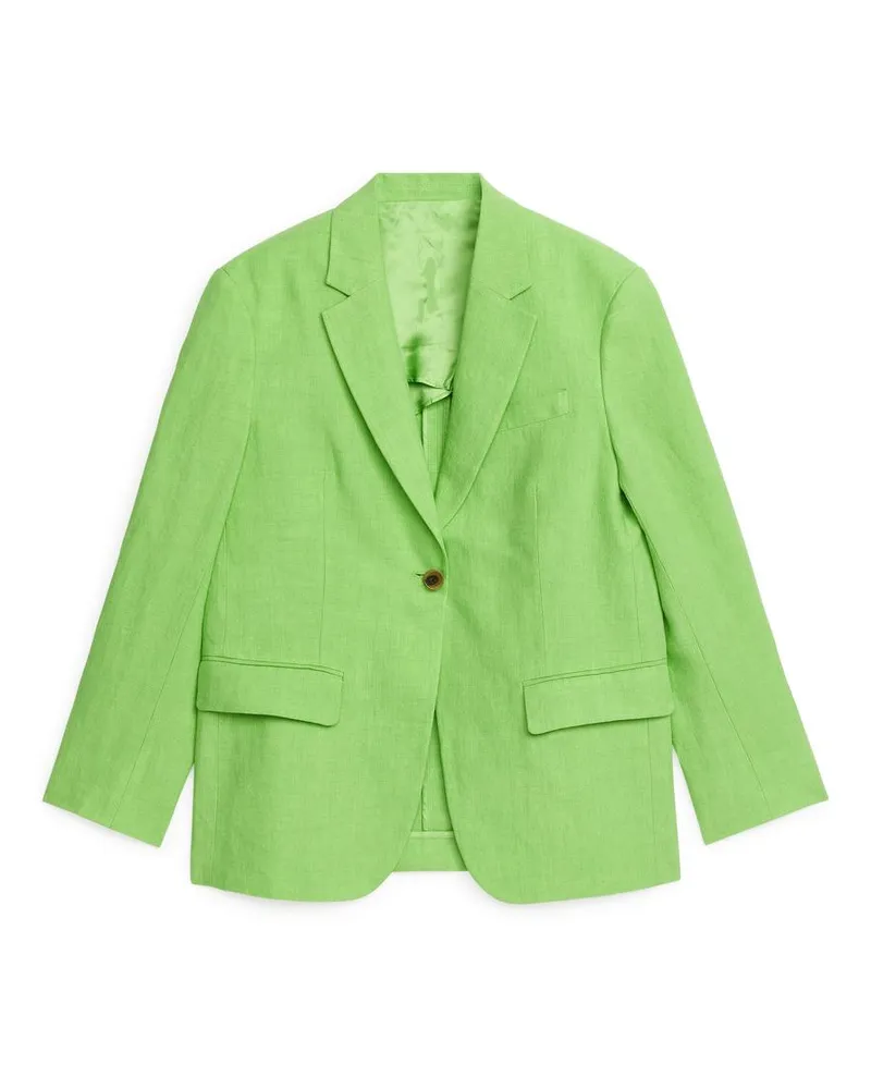 Arket Oversized-Blazer Aus Schwerem Leinen - Grün Grün