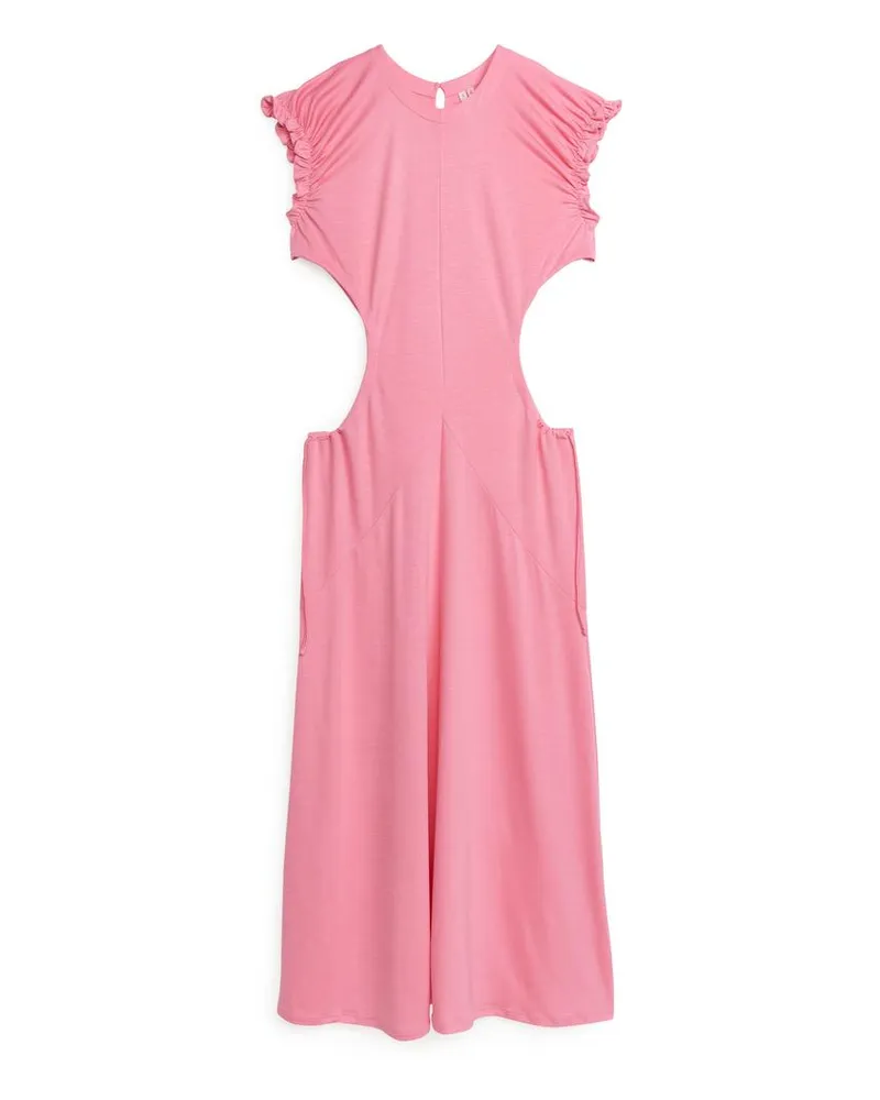 Arket Kleid Aus Lyocell Mit Cut-Outs - Rosa Rosa