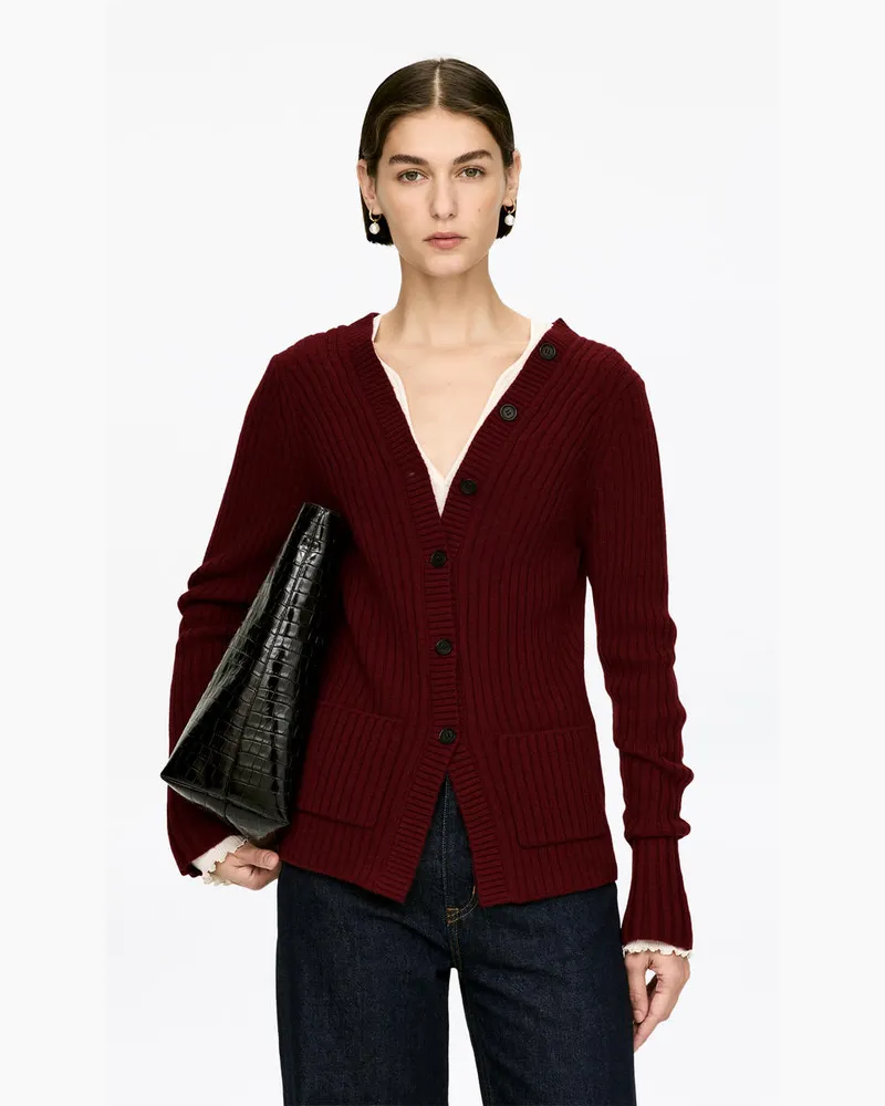 Arket Rippstrickjacke -Rot Rot