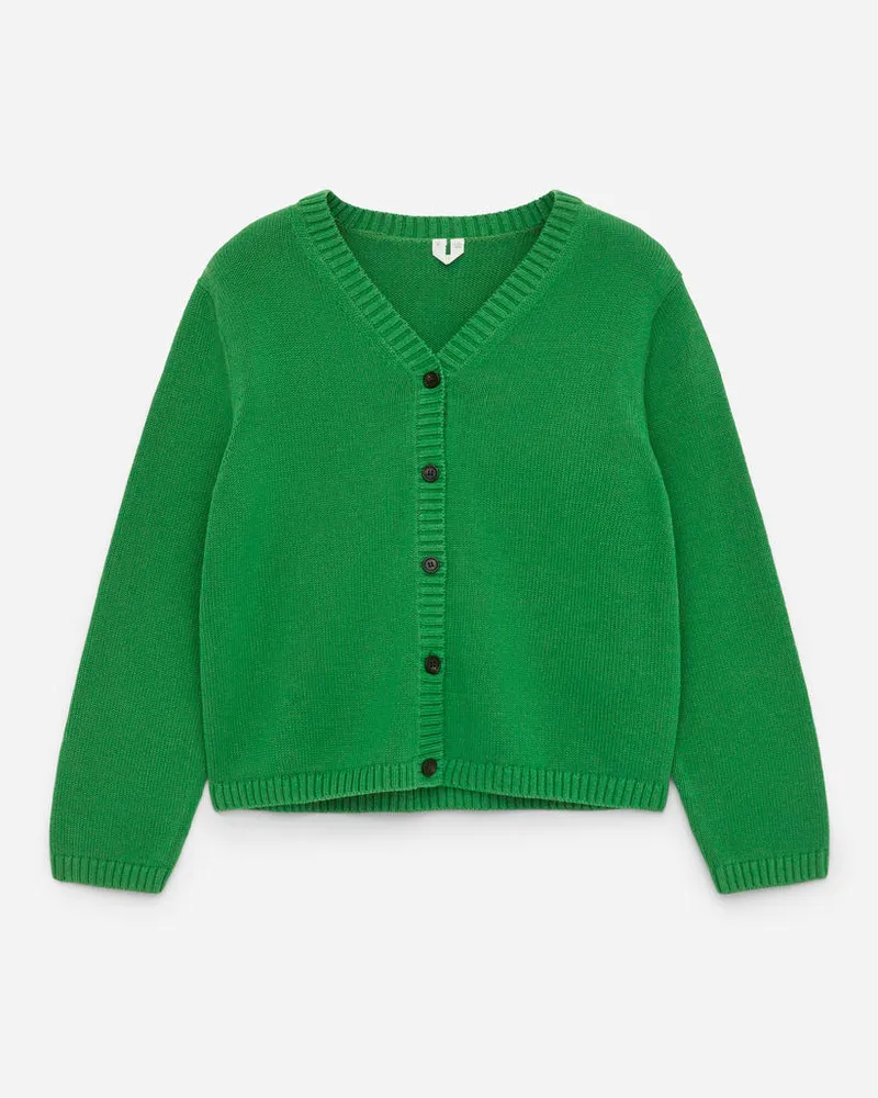 Arket Strickjacke Aus Baumwolle - Grün Grün