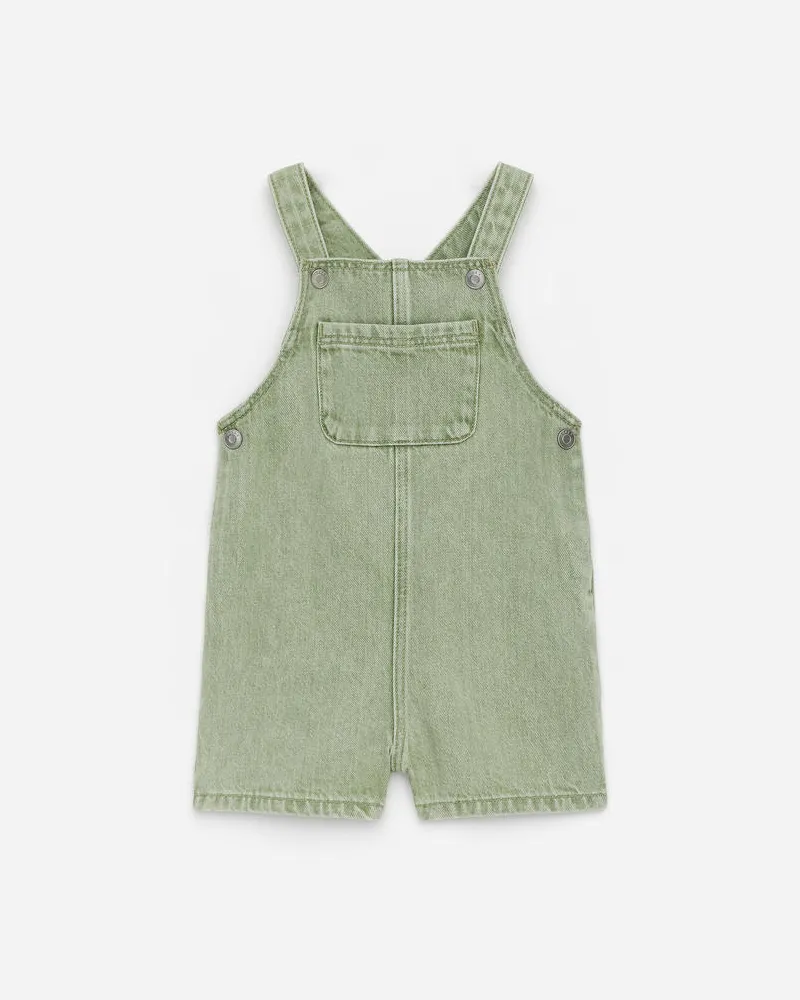 Arket Kurze Baumwoll-Latzhose - Grün Verwaschenes
