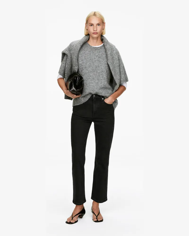 Arket JADE Cropped Slim Jeans -Schwarz Schwarz