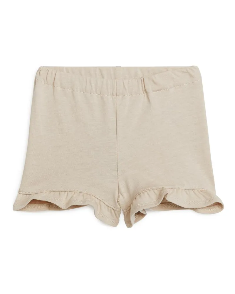 Arket Gerüschtes Jersey-Shorts - Beige Beige
