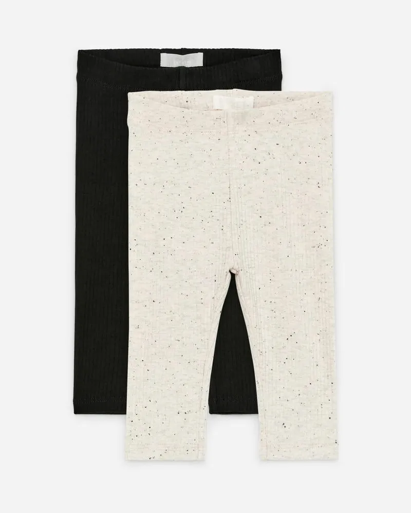Arket Leggings, 2Er-Set - Schwarz|Weiß|Mehrfarbig Cremeweiß