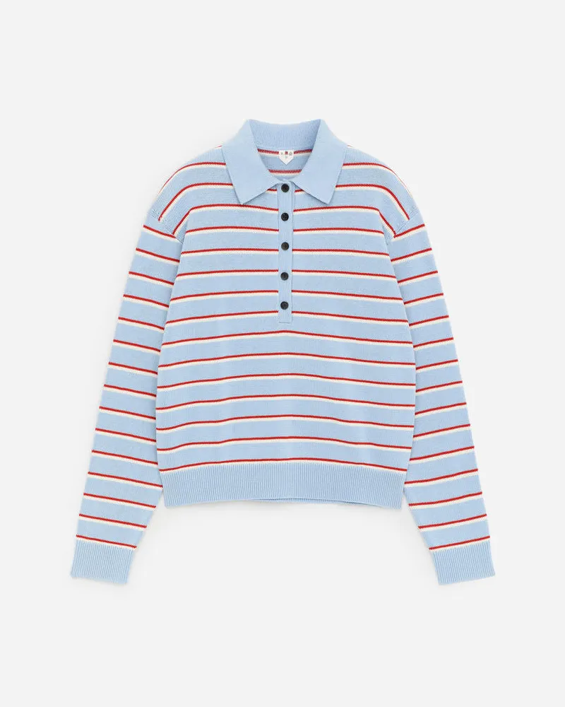 Arket Gestricktes Poloshirt -Blau Blau