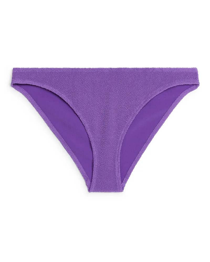 Arket Crinkle-Bikinihose Mit Niedrigem Bund - Lila Lila
