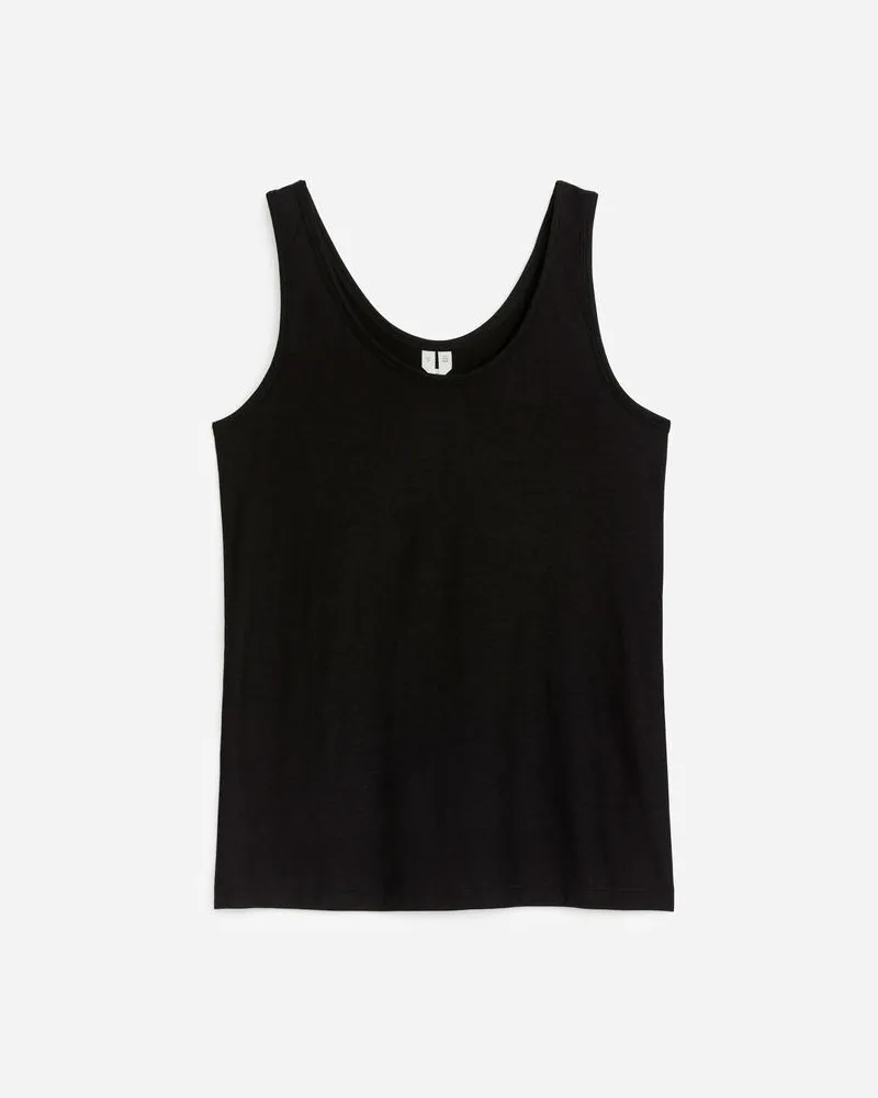 Arket Tanktop Aus Krepp - Schwarz Schwarz