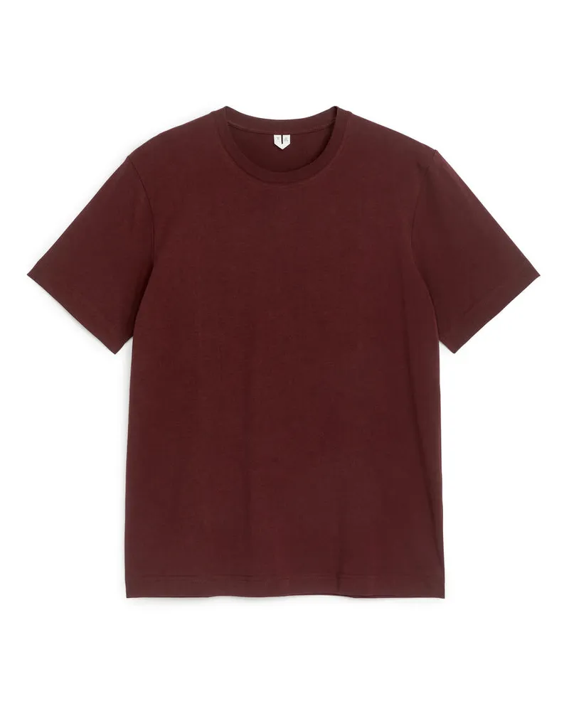 Arket Leichtes T-Shirt - Rot Dunkelrot