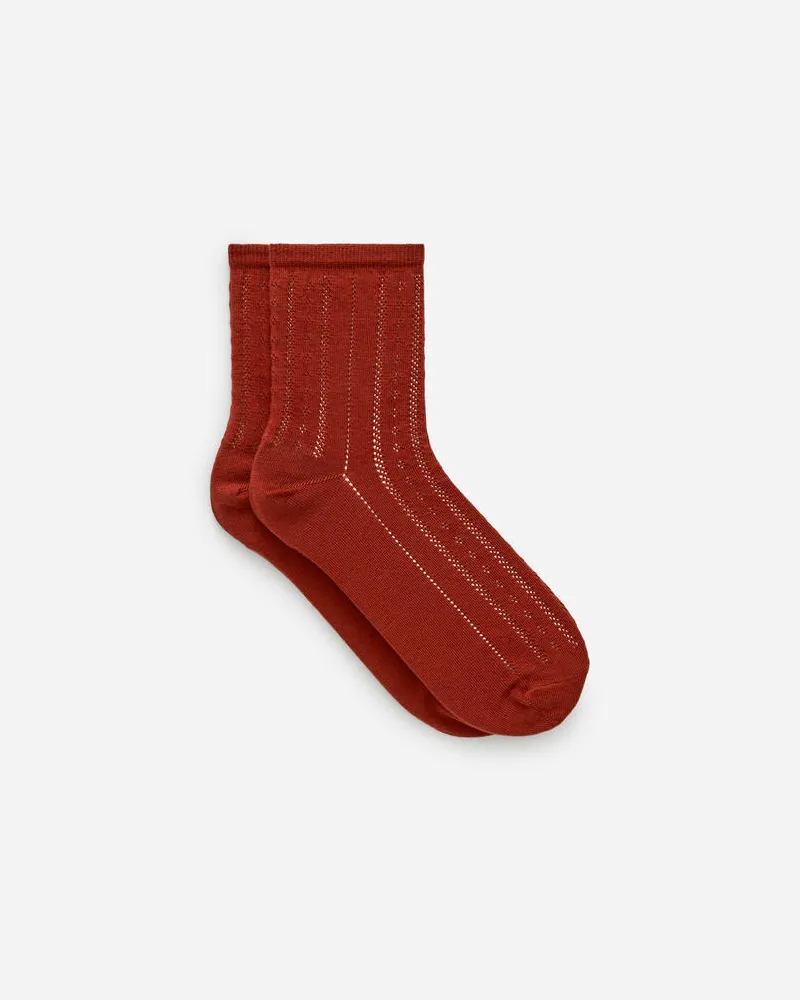 Arket Pointelle-Socken - Orange Rostrot