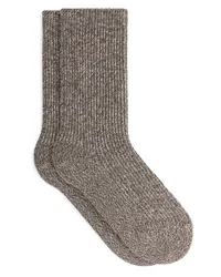 Arket Rippensocken aus Baumwolle Dunkelgrün