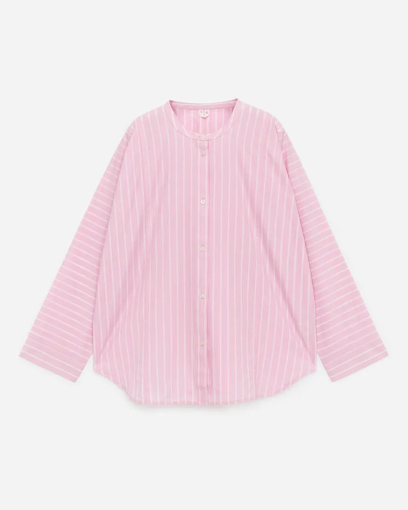 Arket Kragenloses Hemd -Rosa Rosa