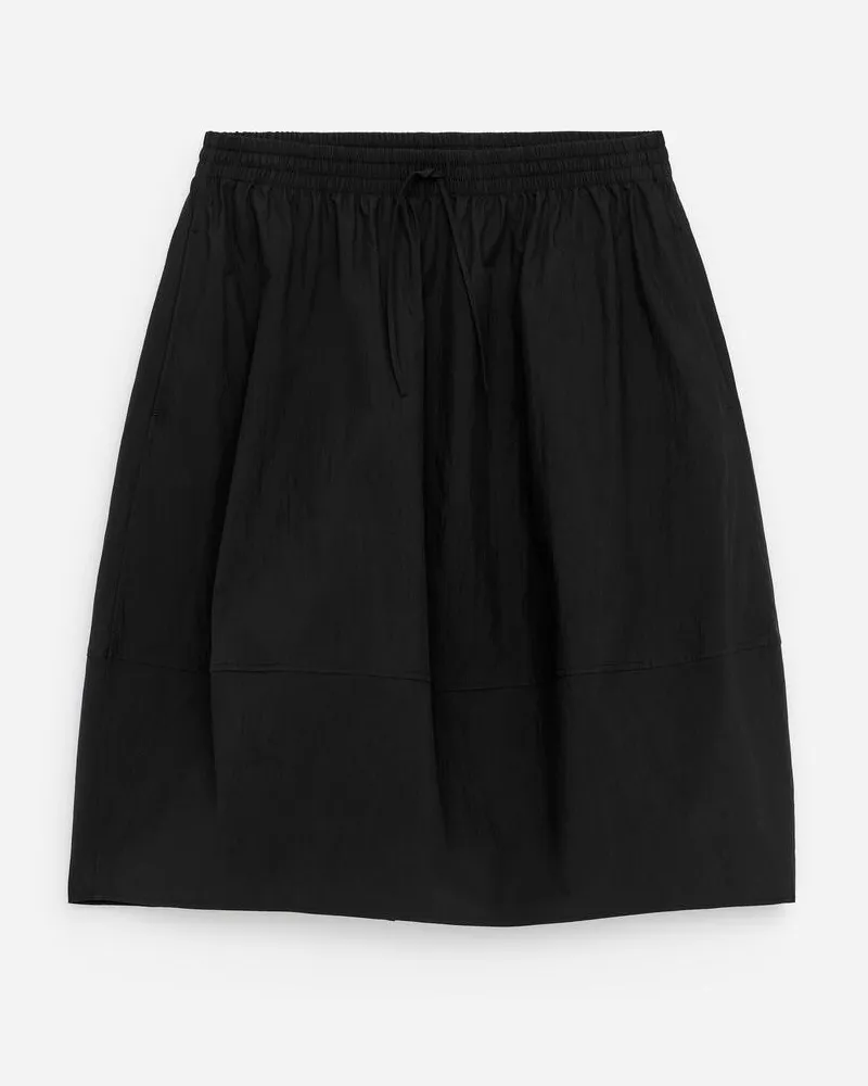 Arket Kokonförmiger Midirock -Schwarz Schwarz