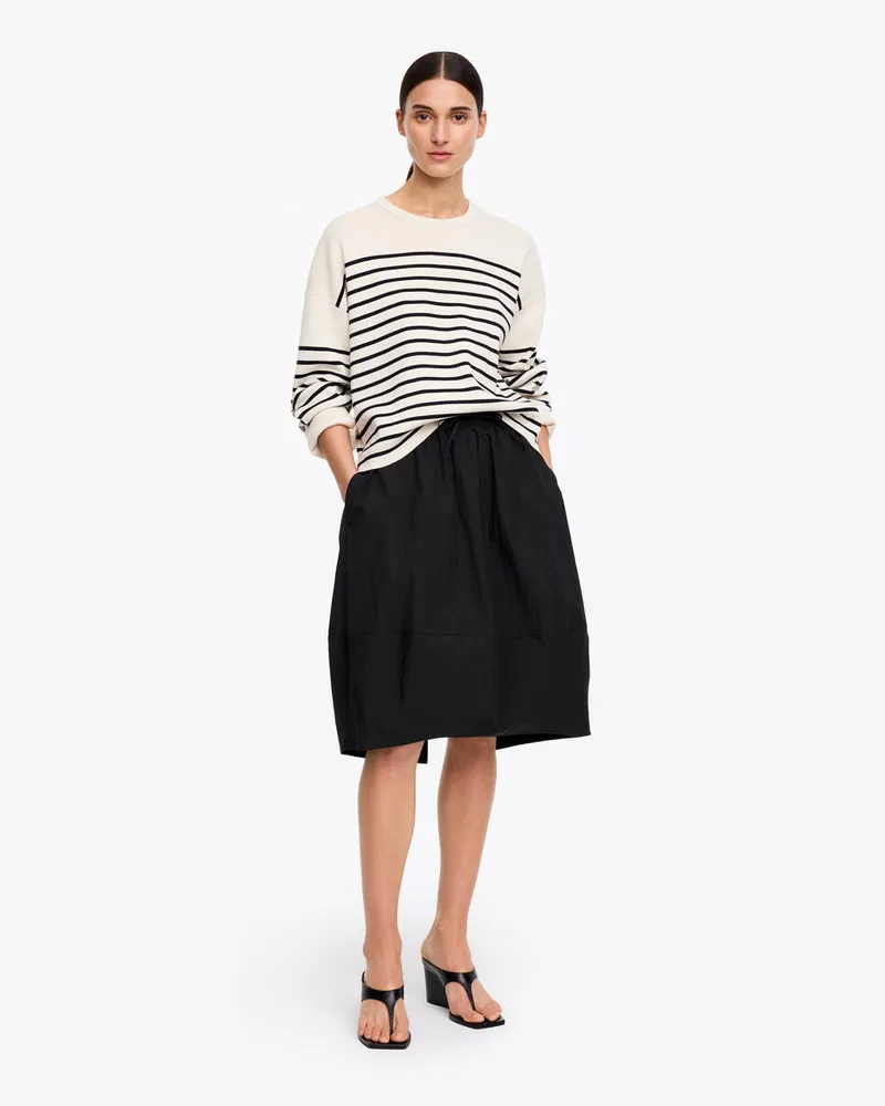 Arket Kokonförmiger Midirock -Schwarz Schwarz