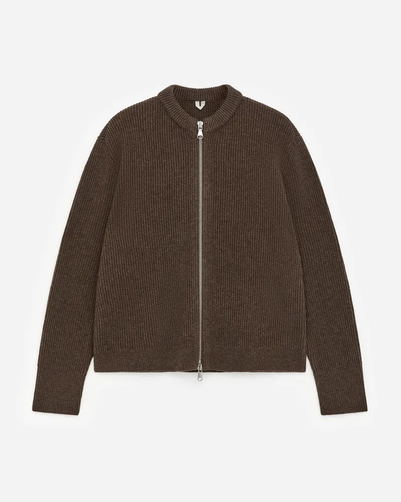 Arket Strickjacke Aus Wolle Mit Reißverschluss -Braun Braun