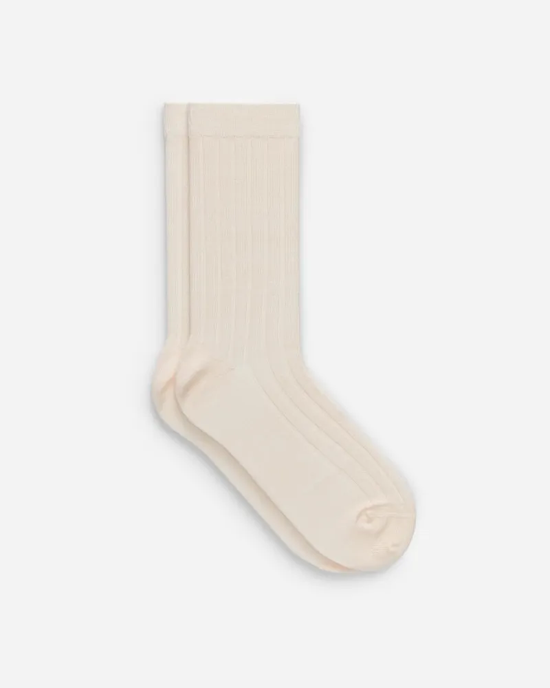 Arket Gerippte Socken Aus Seidenmischung -Weiß Weiß