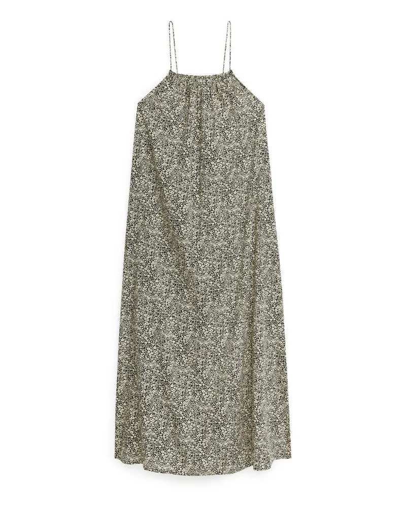 Arket Maxikleid Aus Baumwolle - Beige|Schwarz Schwarz